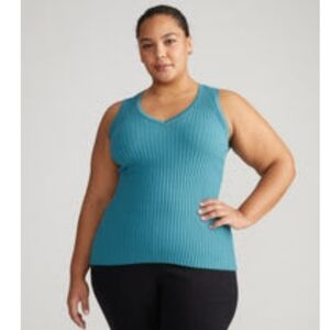 Universal Standard Lee Sleaveless Sweater Top Teal Size M (18-20)